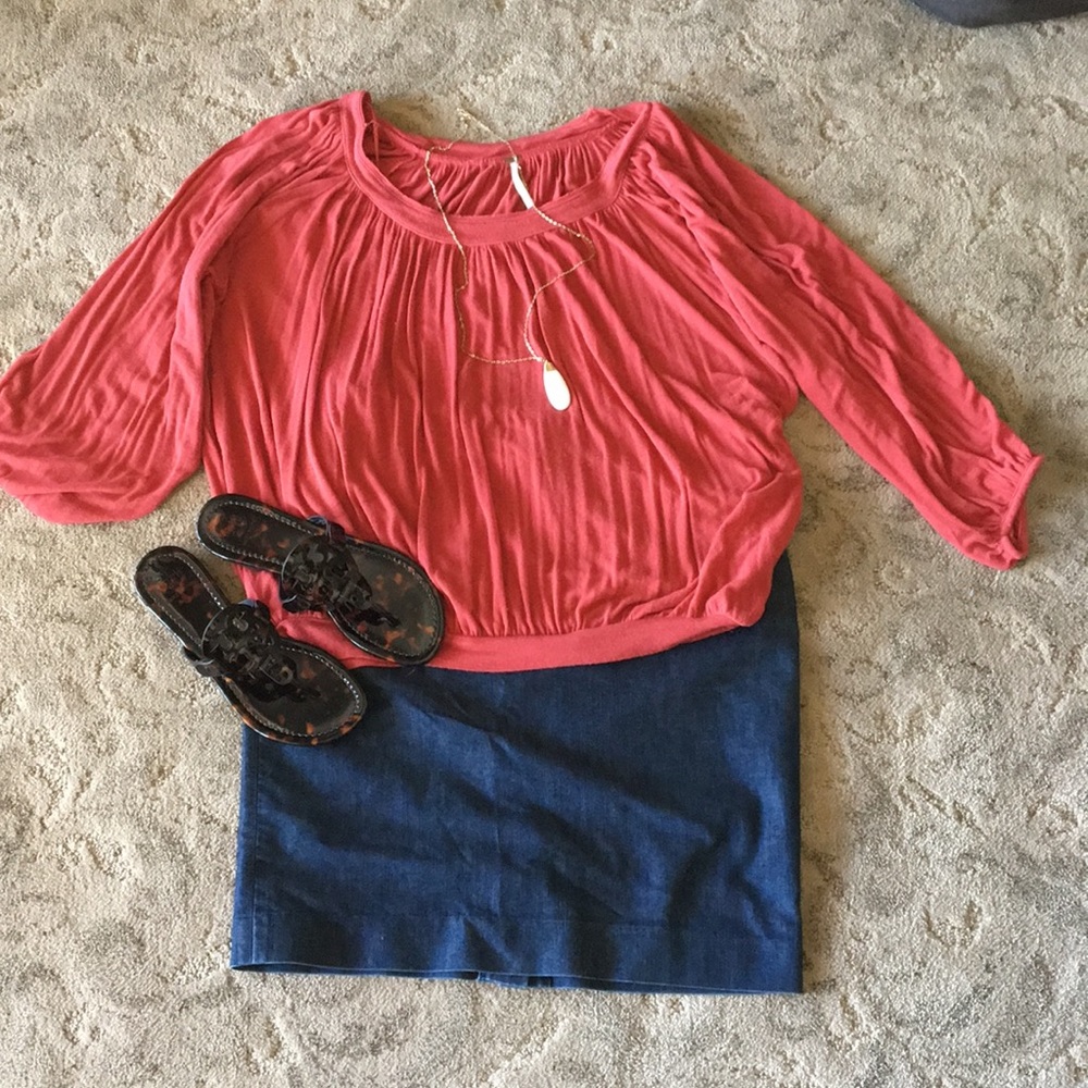 Free People Orange-red blouse